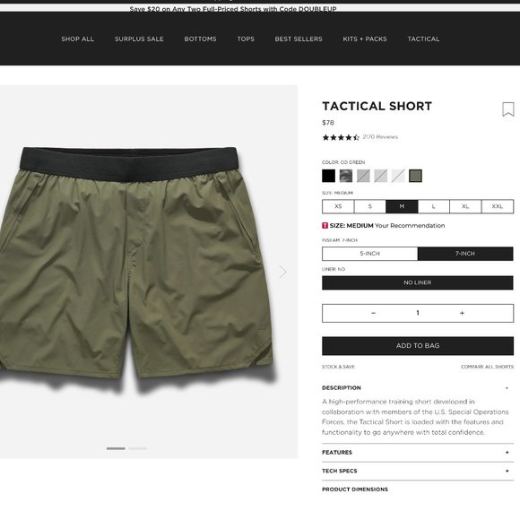 NWT Ten Thousand Tactical Shorts 7in - Picture 2 of 5